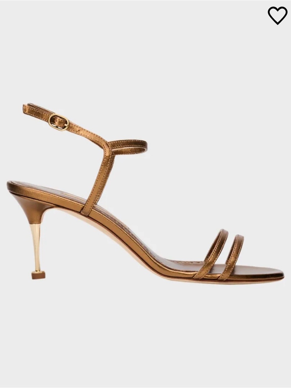 Manolo Blahnik Metallic Bronze Open-Toe Strappy Sandal
